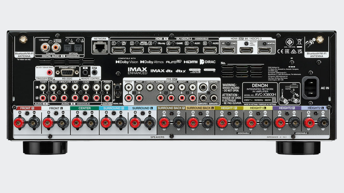 Denon AVC-X3800H Surround Sound Receiver - [9.4x105W 8K BT Wi-Fi HEOS USB Phono]