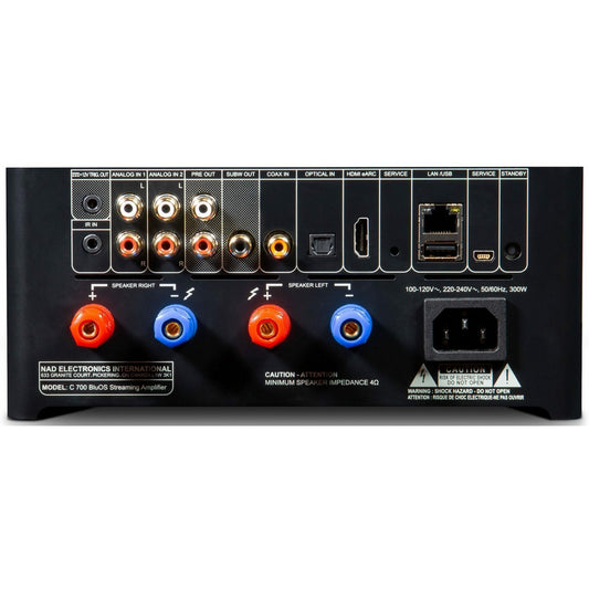 NAD C 700 Integrated Streaming Amplifier - [2x120W DAC USB BT Wi-Fi BluOS HDMI Phono]