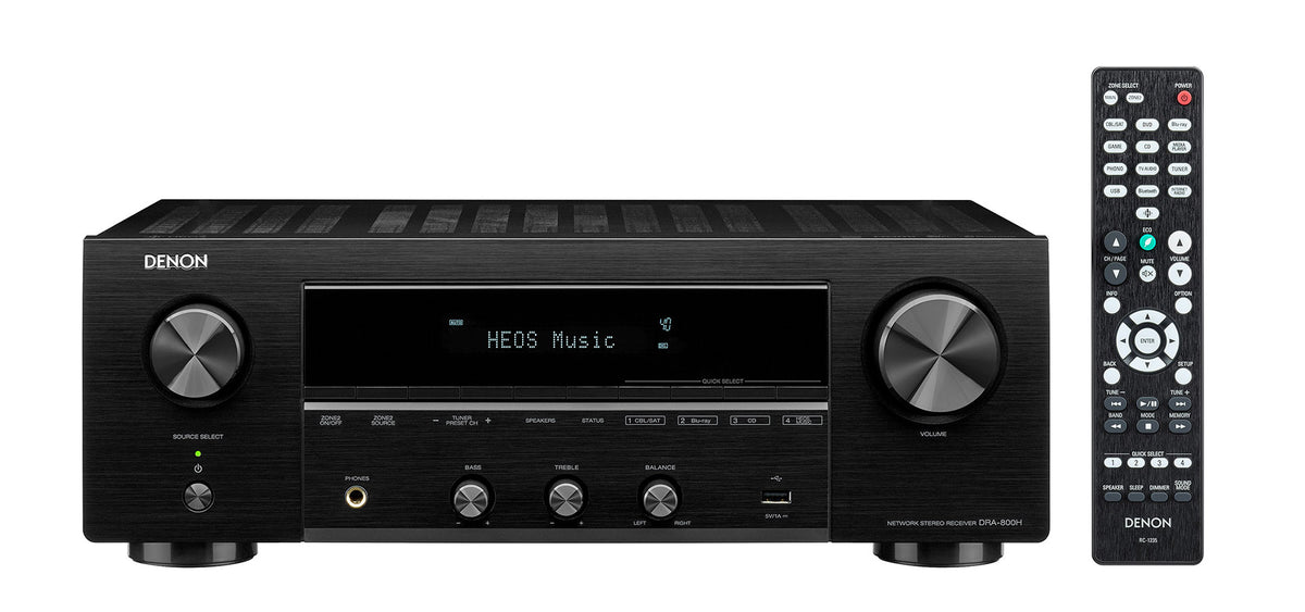 Denon DRA-800H Stereo Receiver - [2x100W BT Wi-Fi HEOS DAC USB Phono Tuner HDMI]
