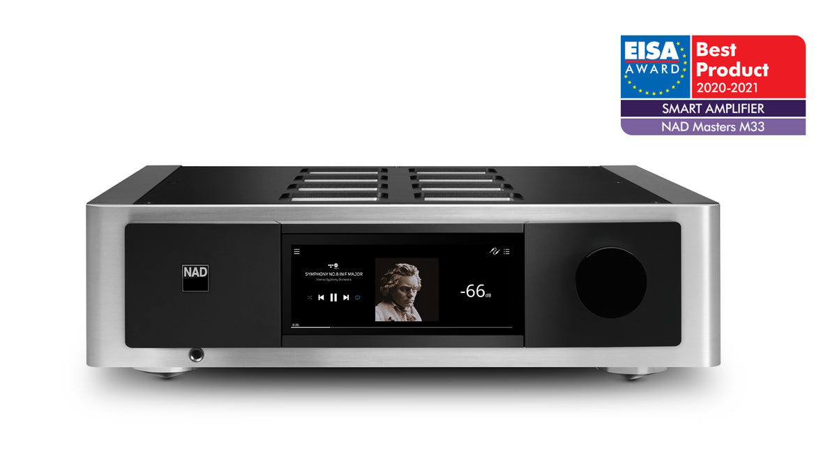 NAD M33 Integrated Streaming Amplifier - [2x200W DAC USB BT Wi-Fi BluOS HDMI AES/EBU XLR Phono]