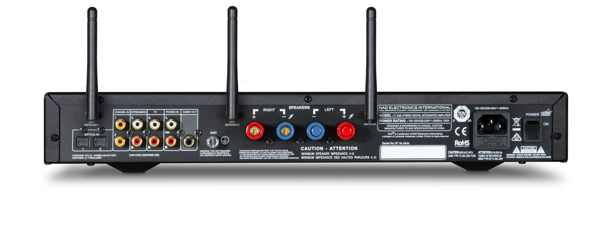 NAD C 338 Integrated Streaming Amplifier - [2x50W DAC BT Wi-Fi USB Phono]