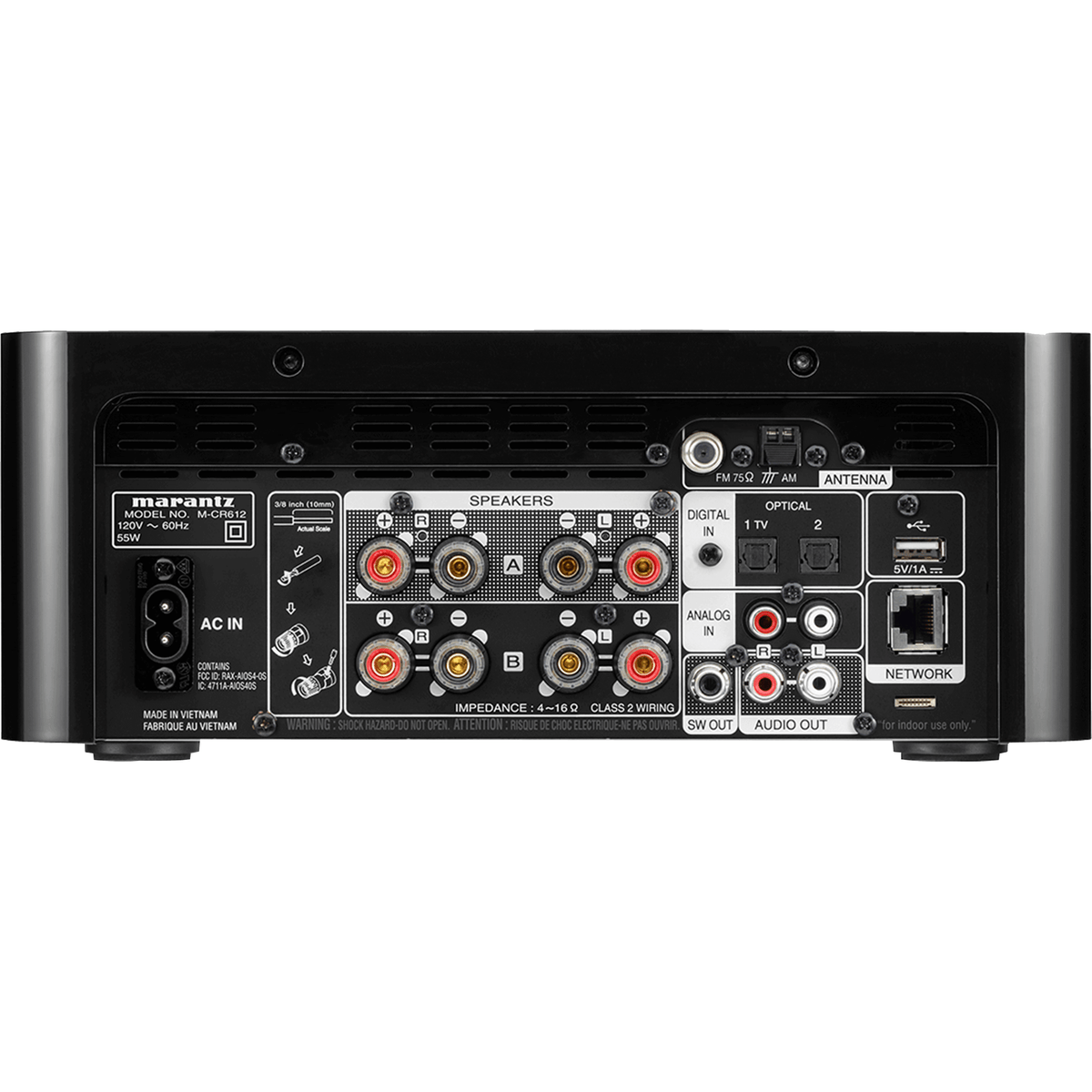 Marantz M-CR612 Mini System - [2x50W(6Ω) CD USB BT DAC Wi-Fi HEOS Tuner]